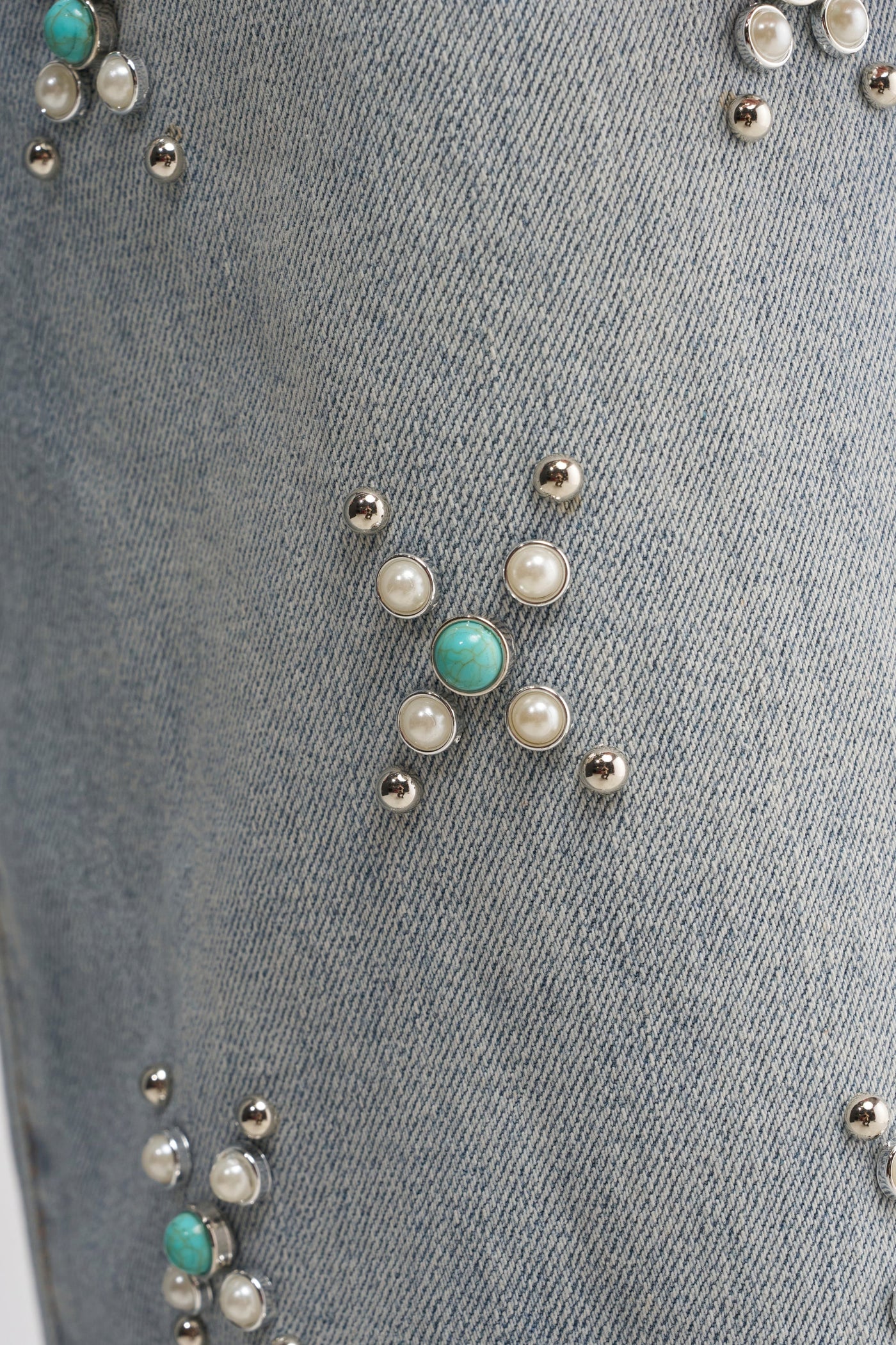 TRYING SOMETHING OUT STUDDED DENIM