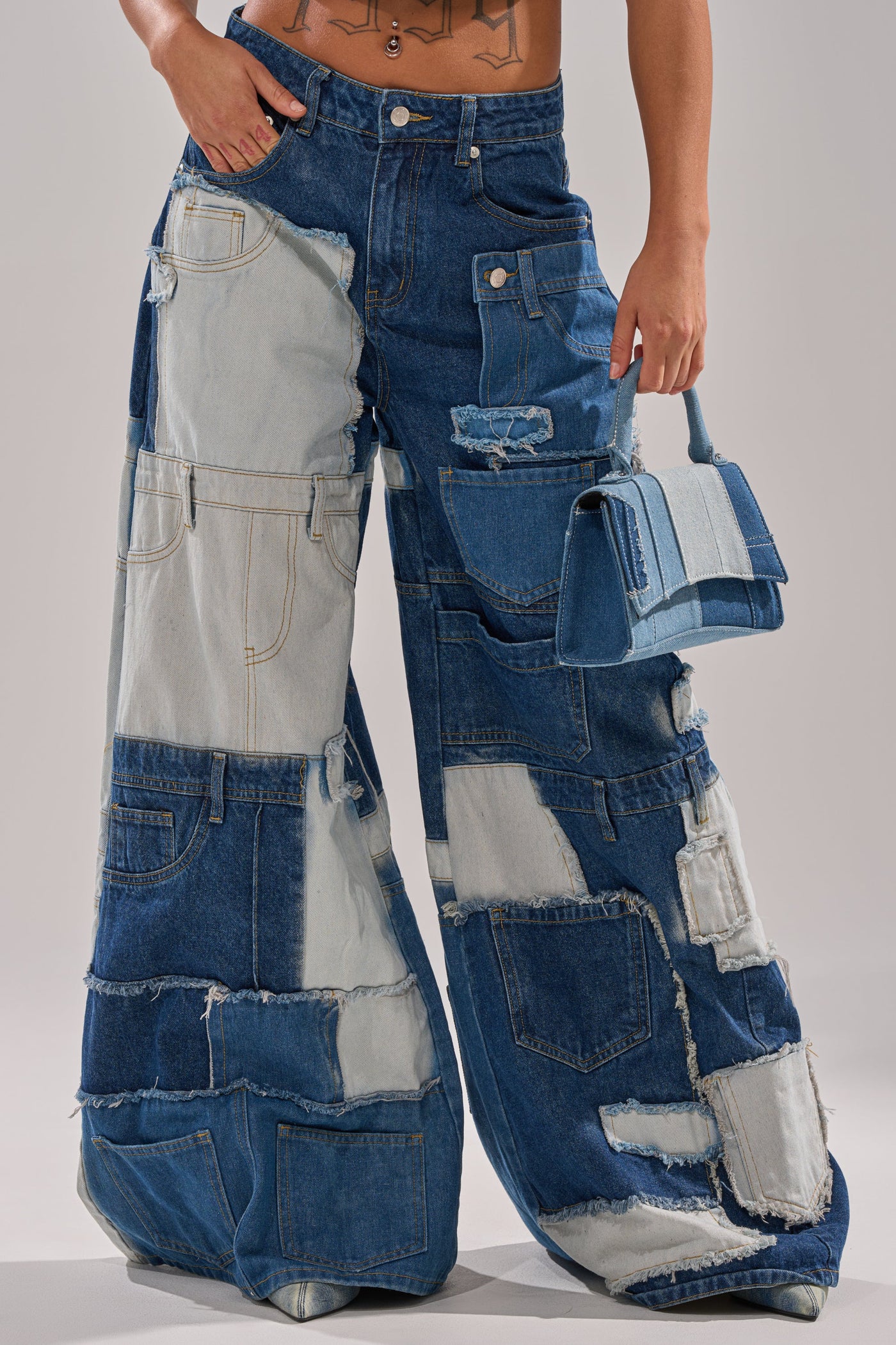 TOO MUCH GOING ON WIDE LEG DENIM