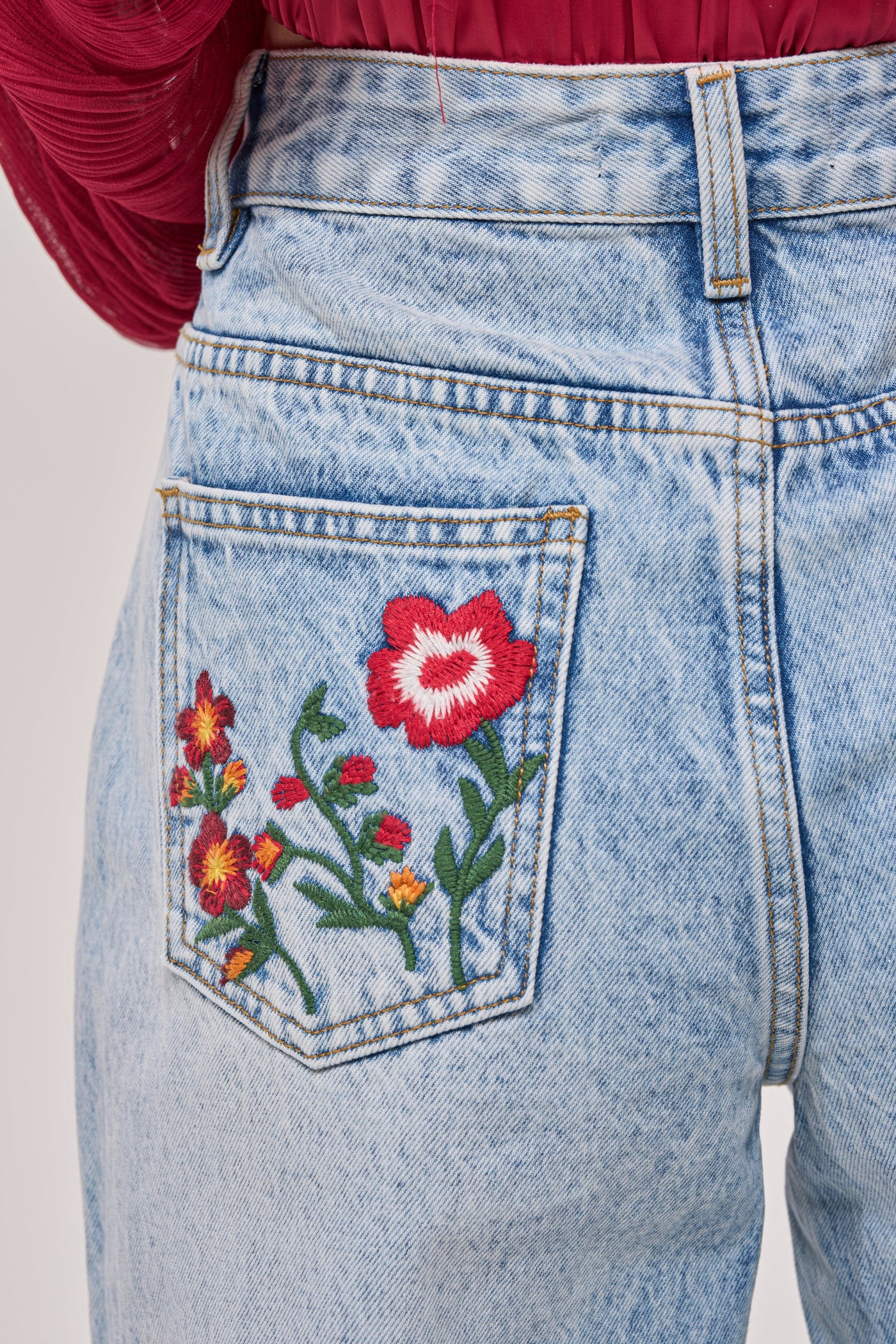 GIVE ME FLOWERS WIDE LEG DENIM