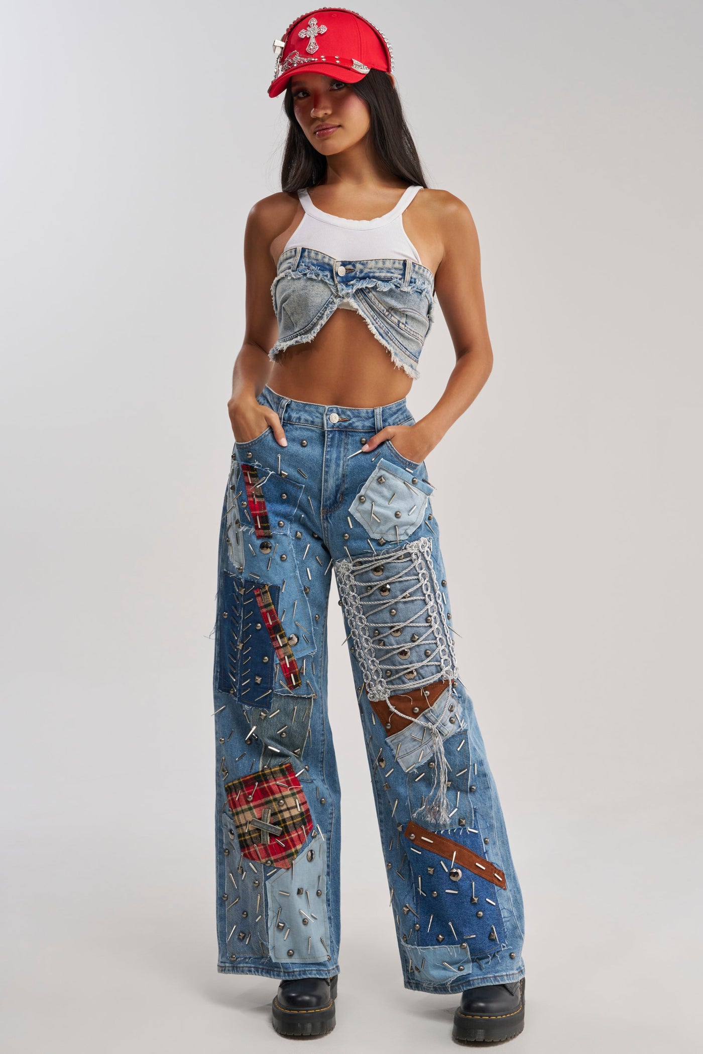 MIXED EMOTIONS EMBELLISHED DENIM