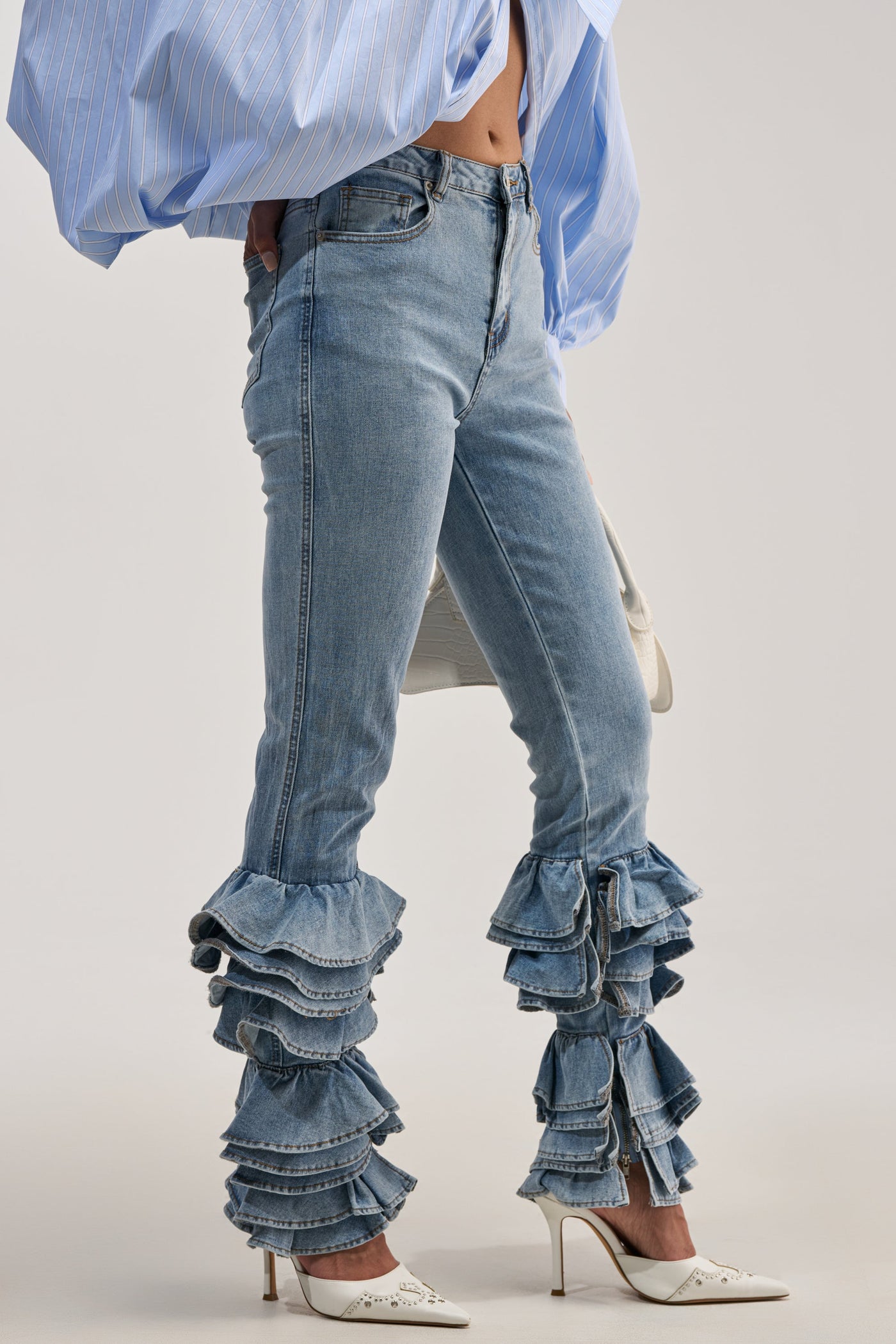 NOT ENOUGH RUFFLE DENIM