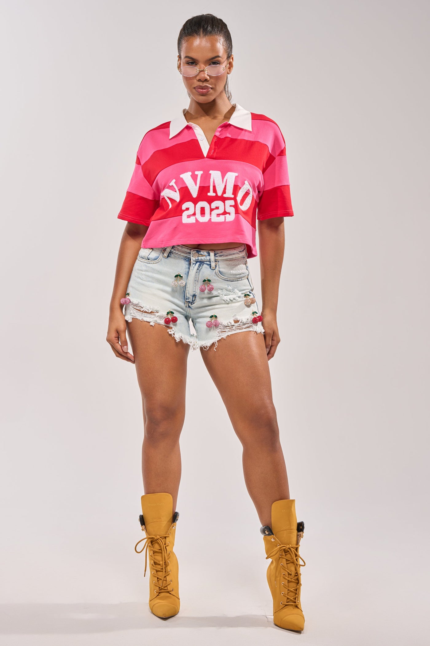 CHERRY DENIM SHORT