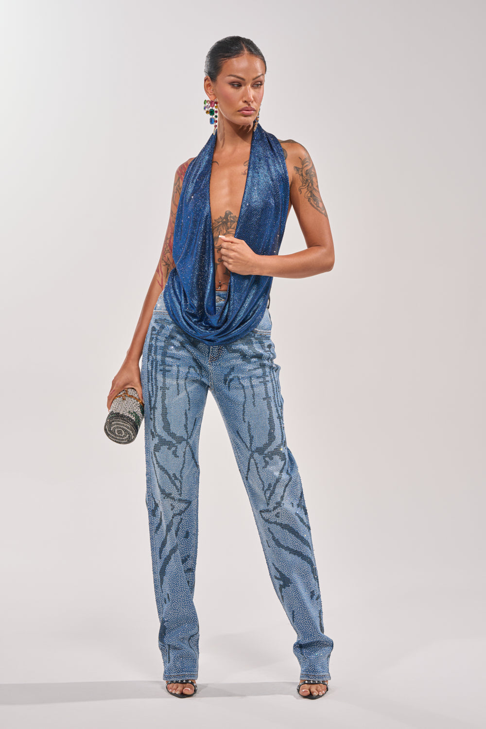 ITS MAGIC RHINESTONE STRAIGHT LEG DENIM