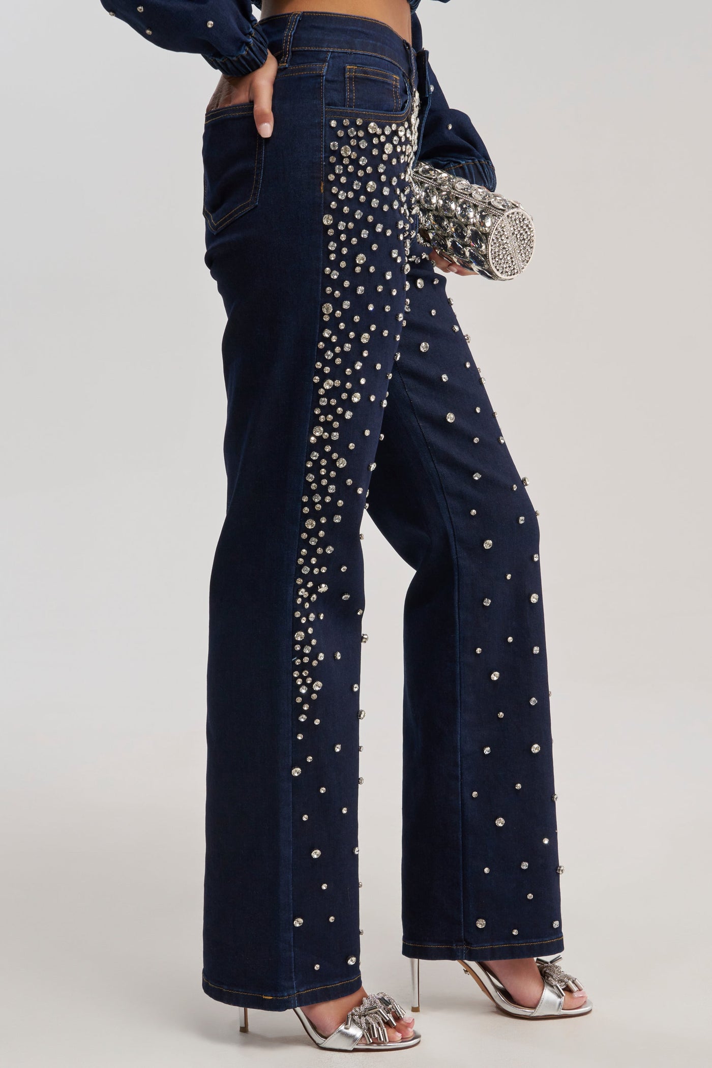 SPARKLE SPARKLE EMBELLISHED DENIM
