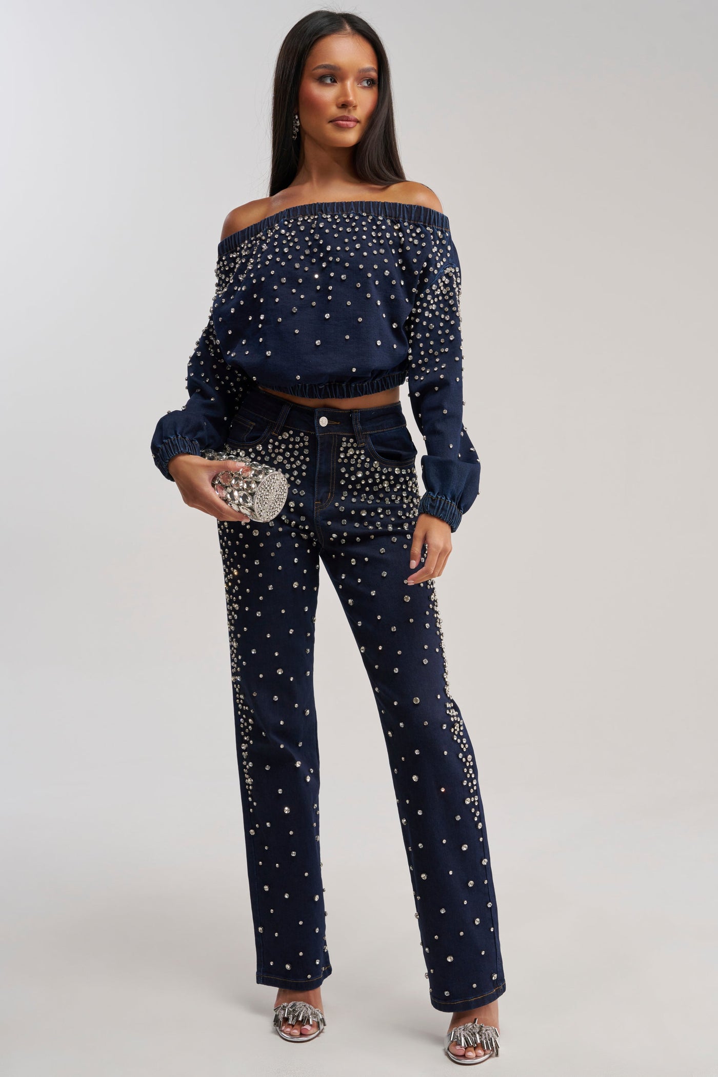 SPARKLE SPARKLE EMBELLISHED DENIM