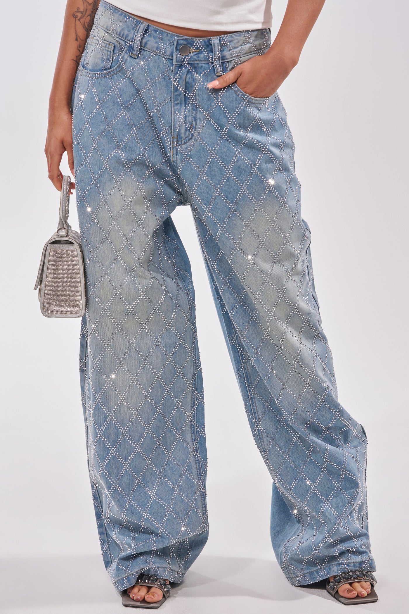 SHINE BRIGHT RHINESTONE DENIM