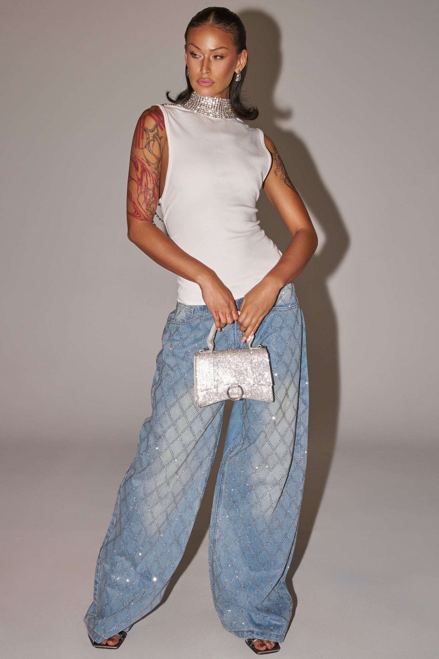 SHINE BRIGHT RHINESTONE DENIM