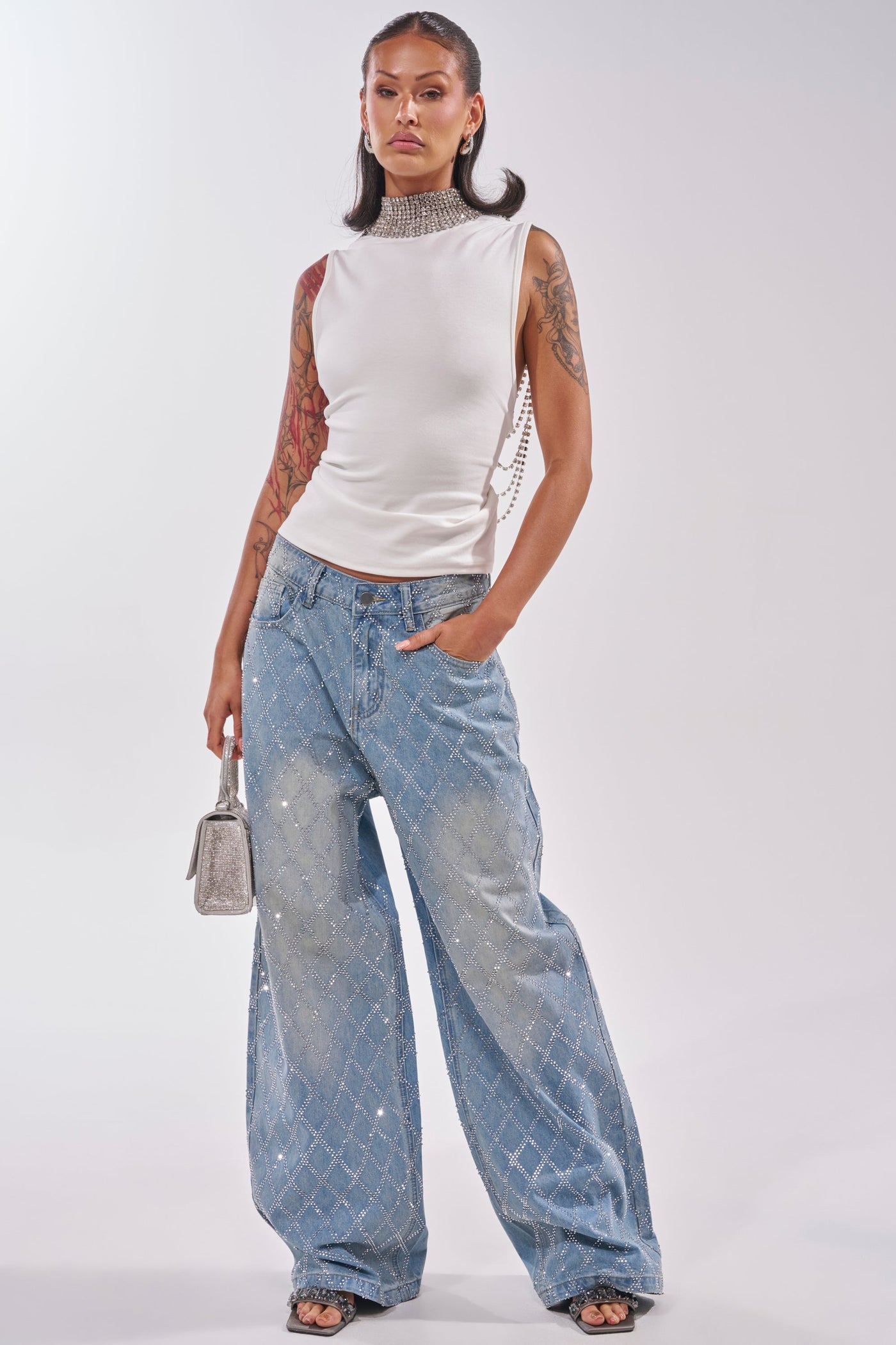 SHINE BRIGHT RHINESTONE DENIM