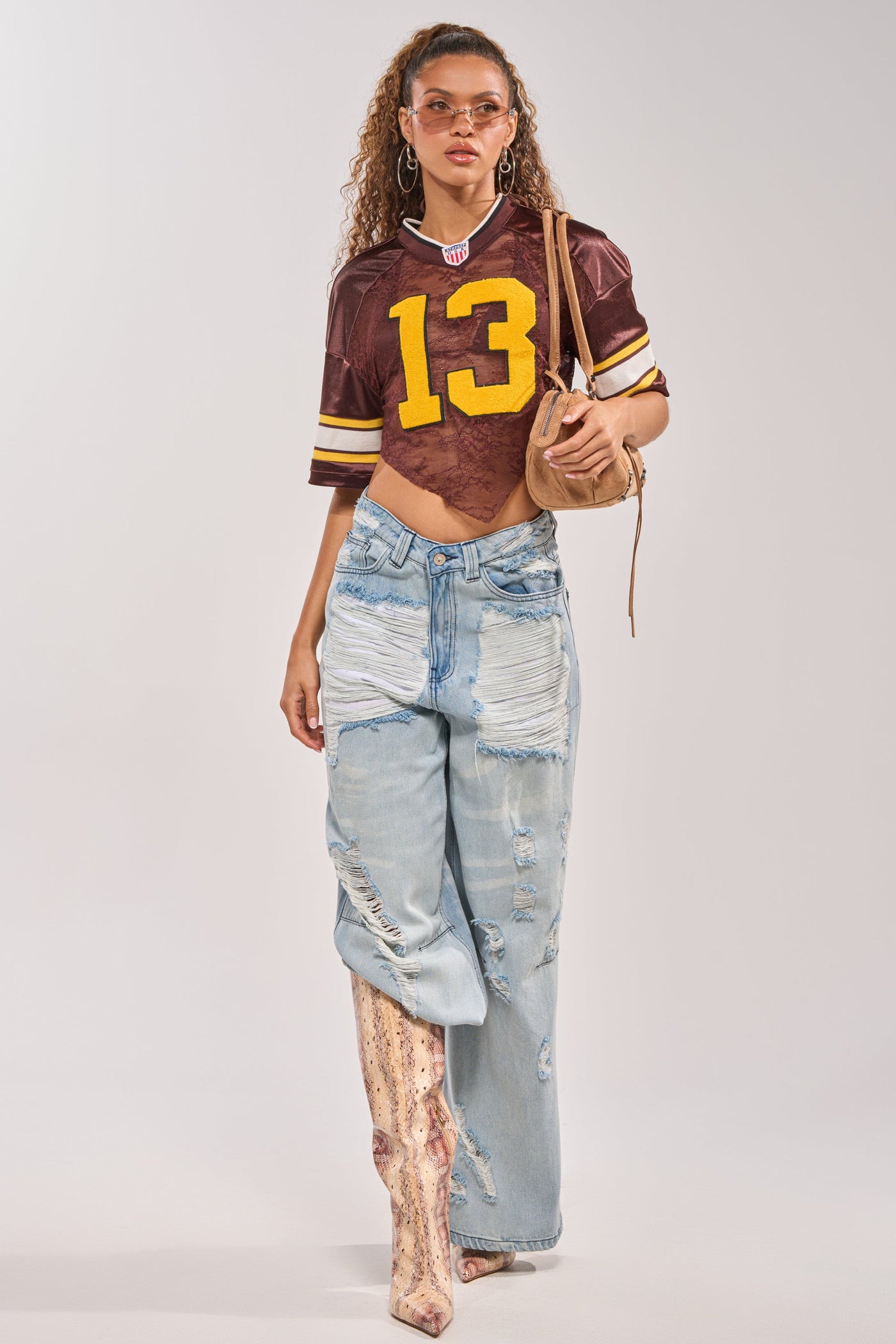 SUPER DISTRESSED WIDE LEG DENIM