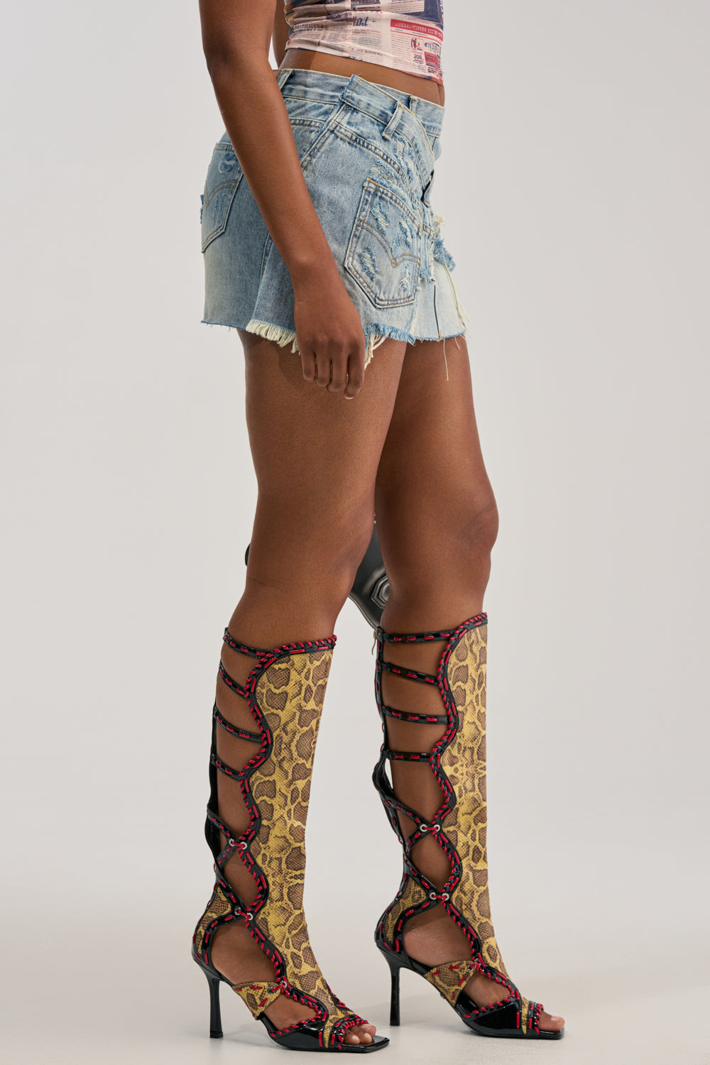 DUMP HIM LOW RISE DENIM MINI SKIRT