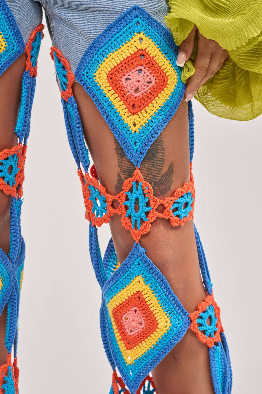 OUT OF OFFICE CROCHET DENIM JEANS