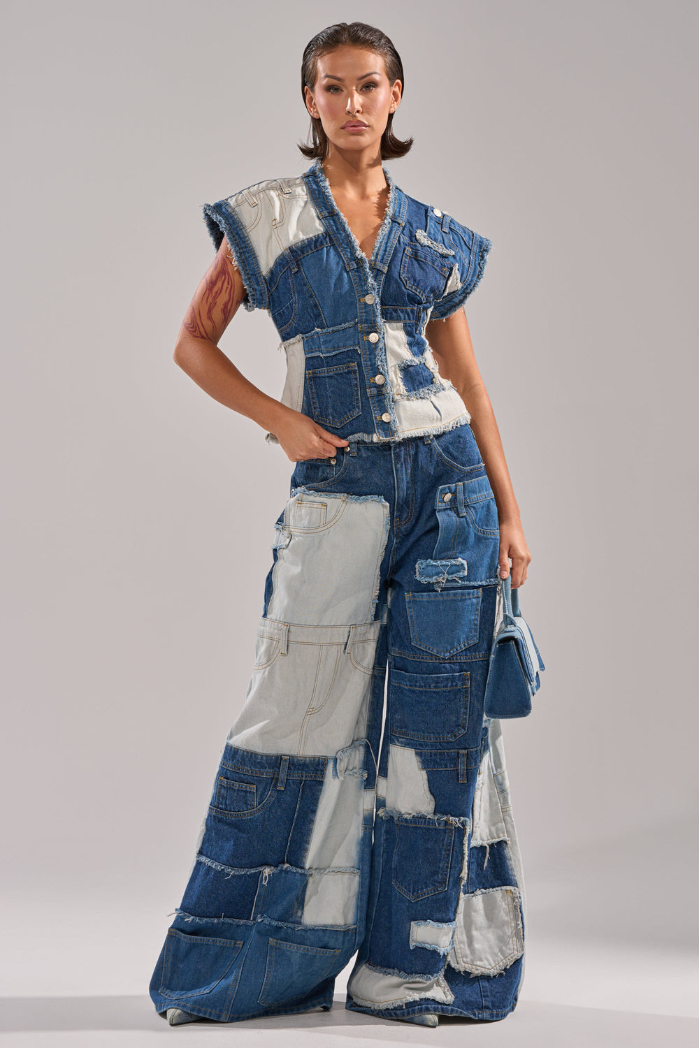 TOO MUCH GOING ON WIDE LEG DENIM