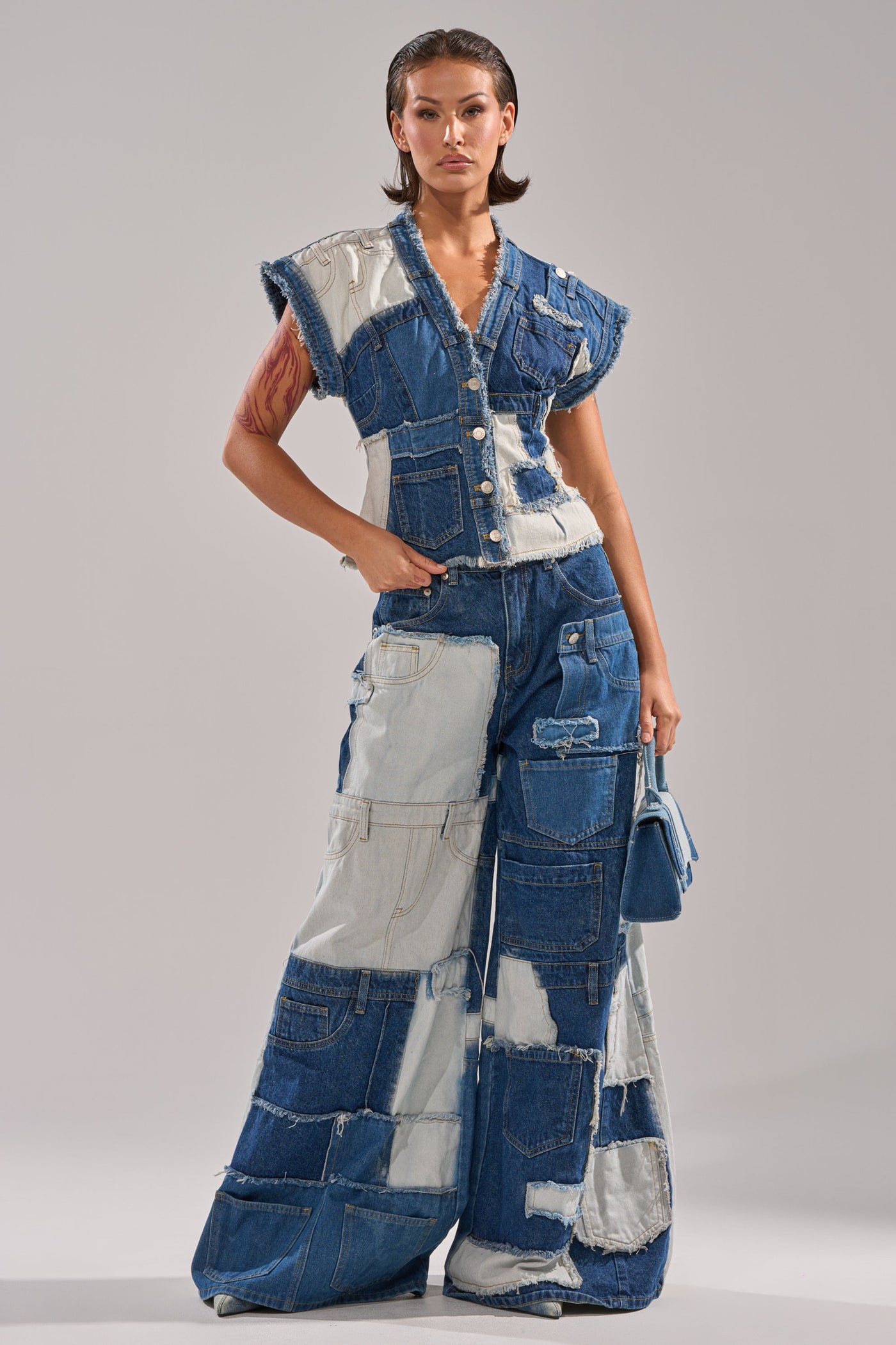 TOO MUCH GOING ON WIDE LEG DENIM