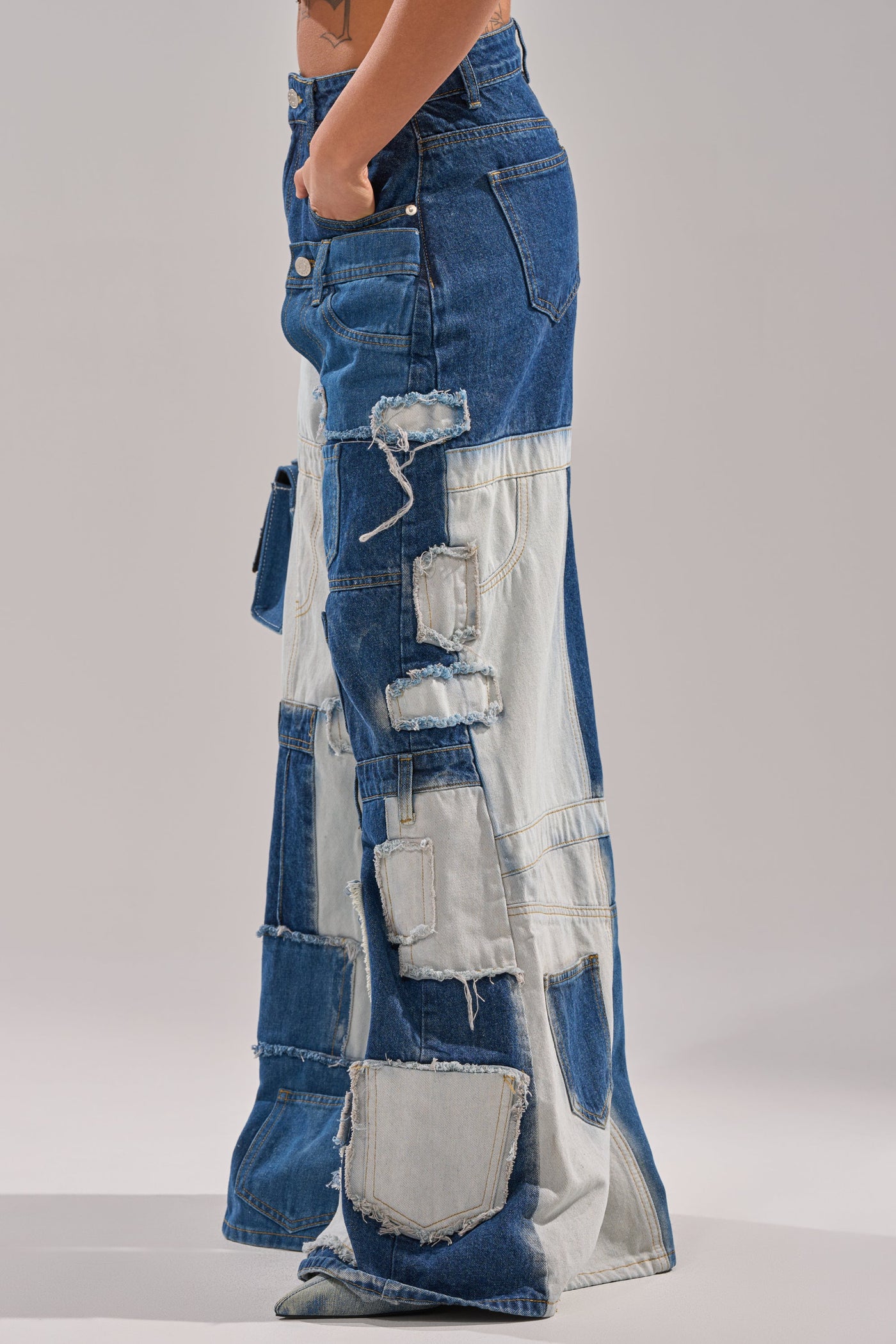 TOO MUCH GOING ON WIDE LEG DENIM