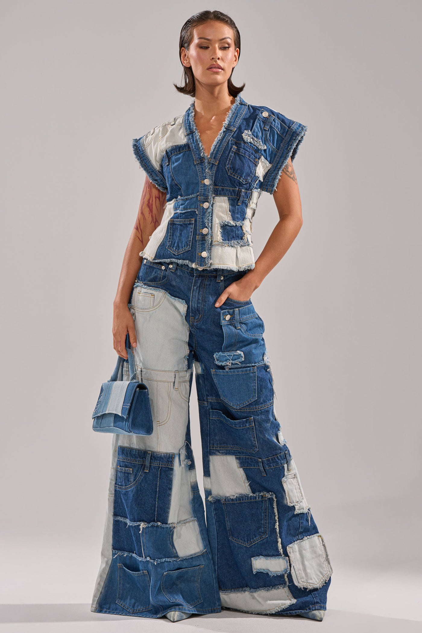 TOO MUCH GOING ON WIDE LEG DENIM