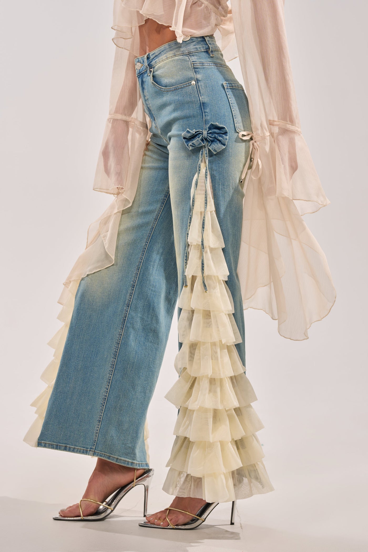 RUFFLE CITY STRAIGHT LEG DENIM