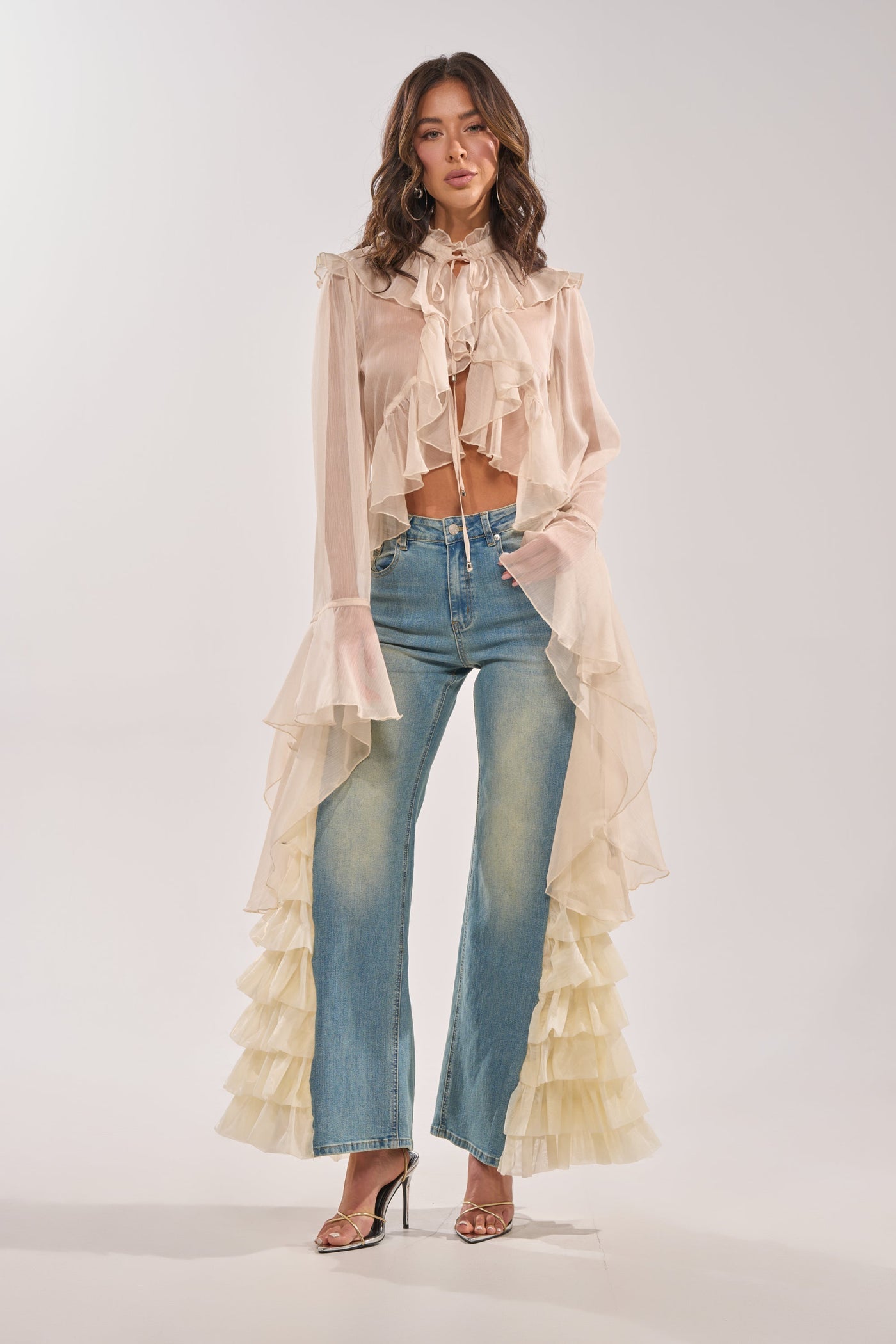RUFFLE CITY STRAIGHT LEG DENIM