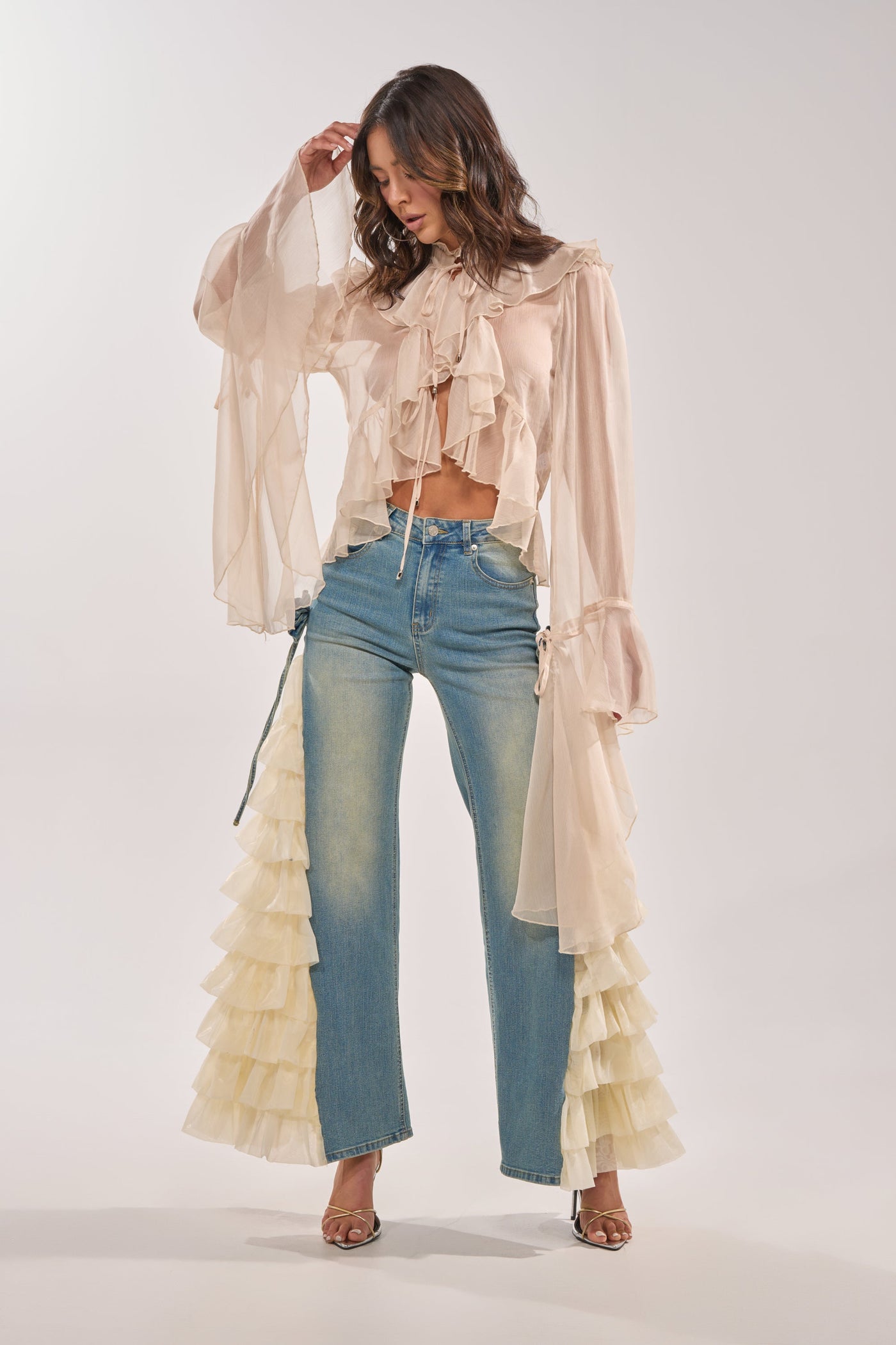 RUFFLE CITY STRAIGHT LEG DENIM