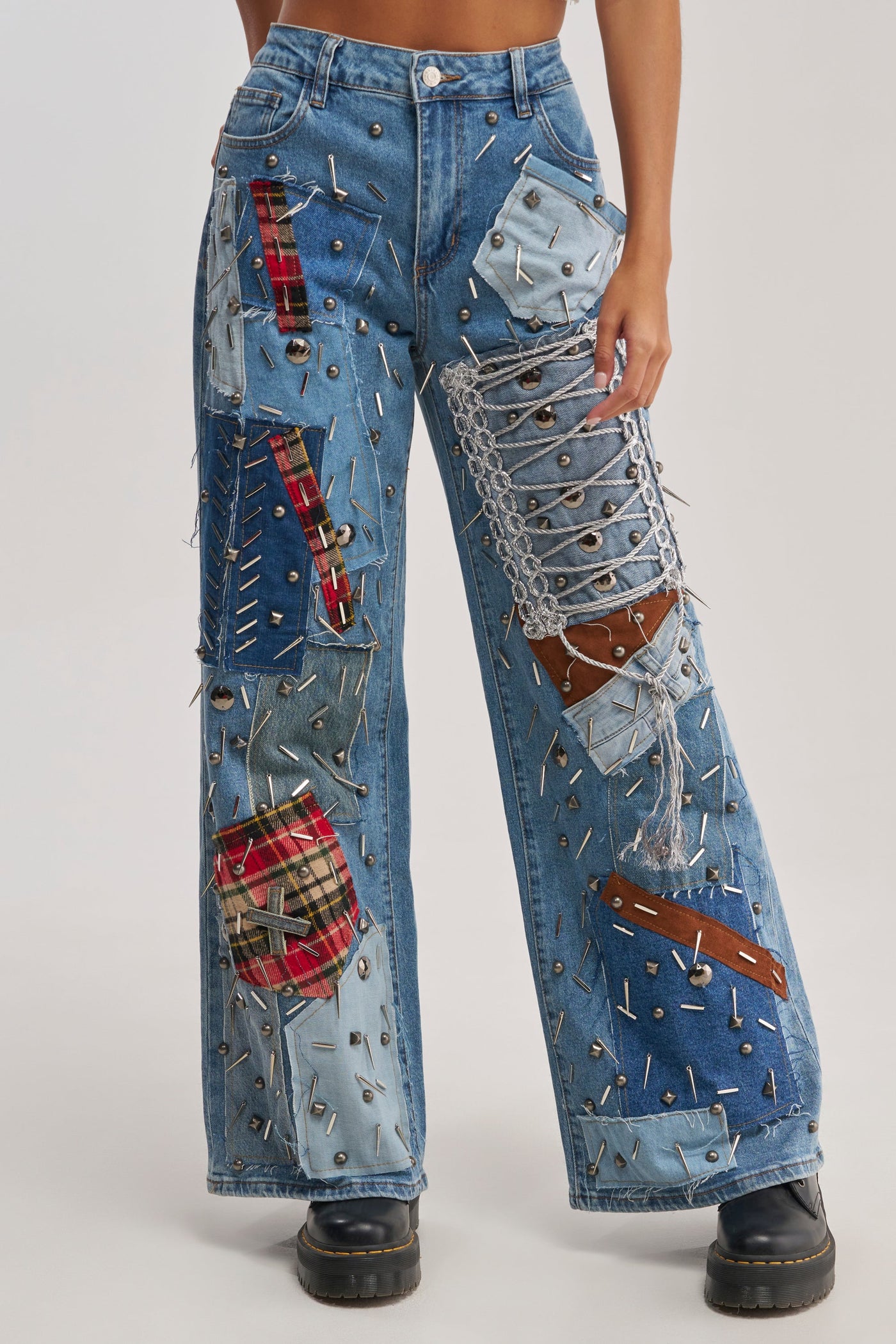 MIXED EMOTIONS EMBELLISHED DENIM
