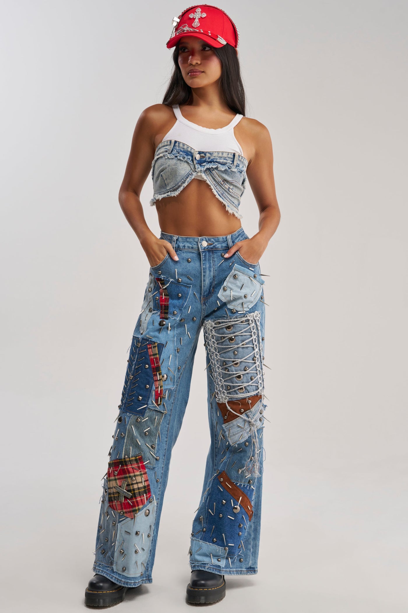 MIXED EMOTIONS EMBELLISHED DENIM