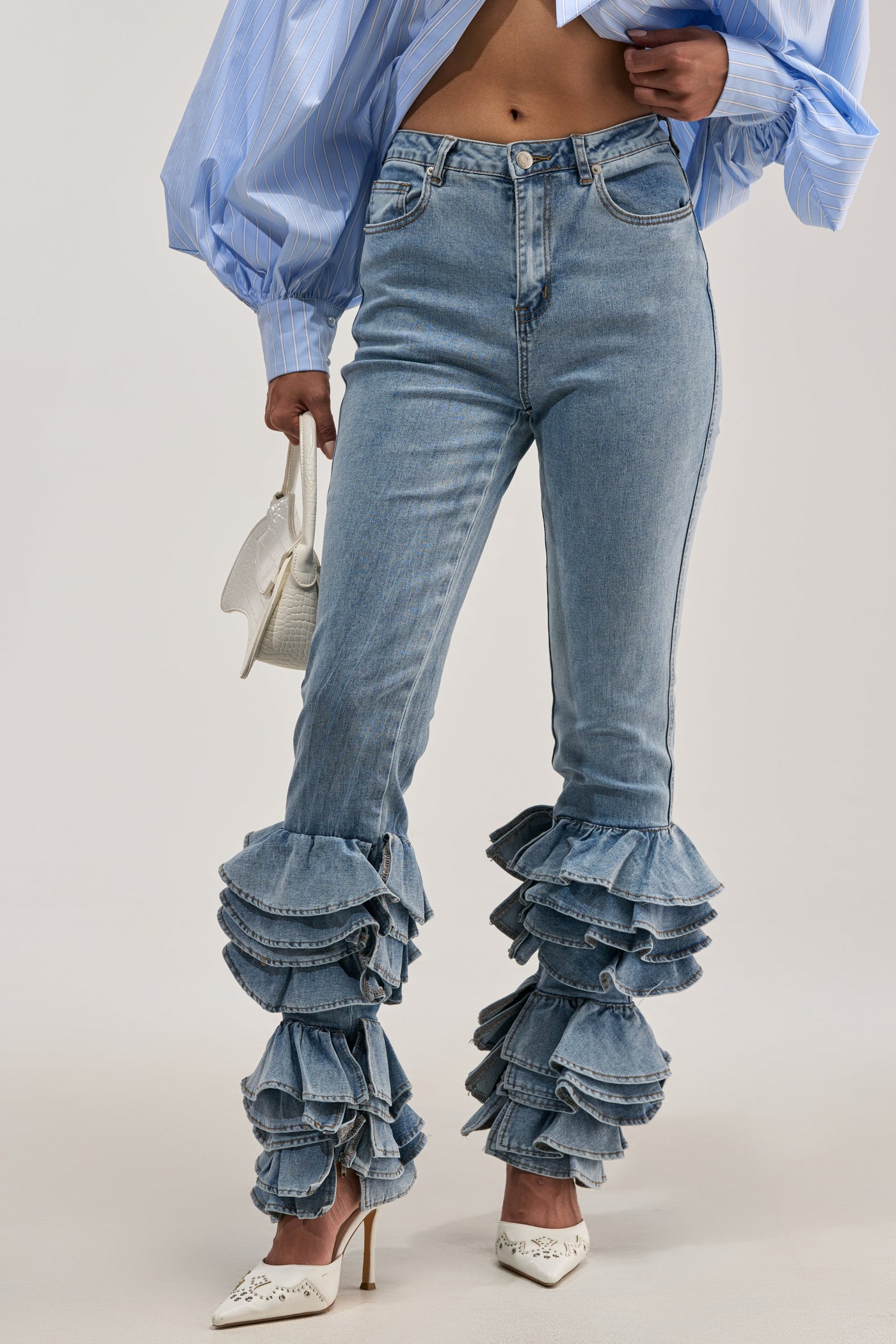NOT ENOUGH RUFFLE DENIM