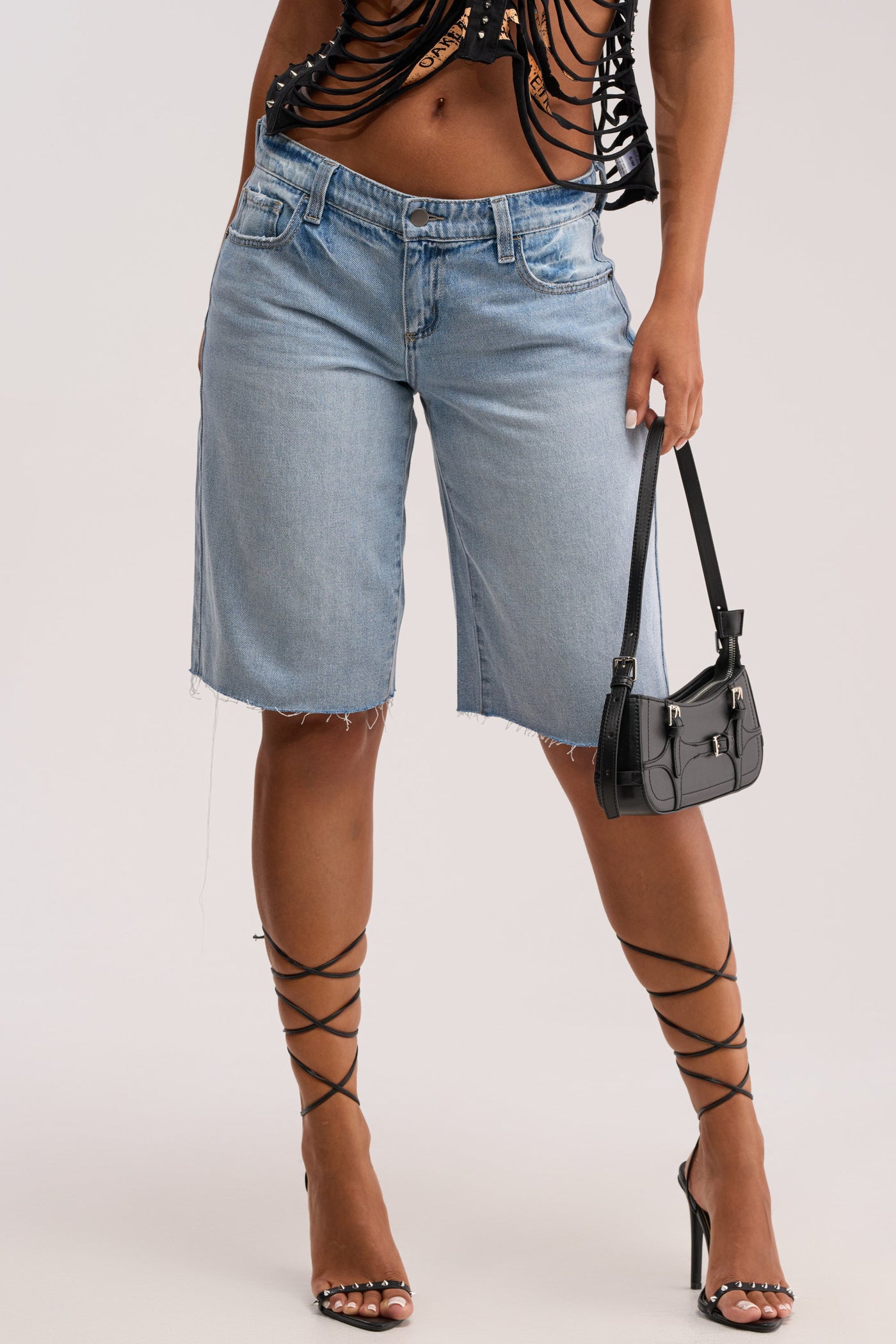 ULTRA LOW RISE DENIM BERMUDA SHORT