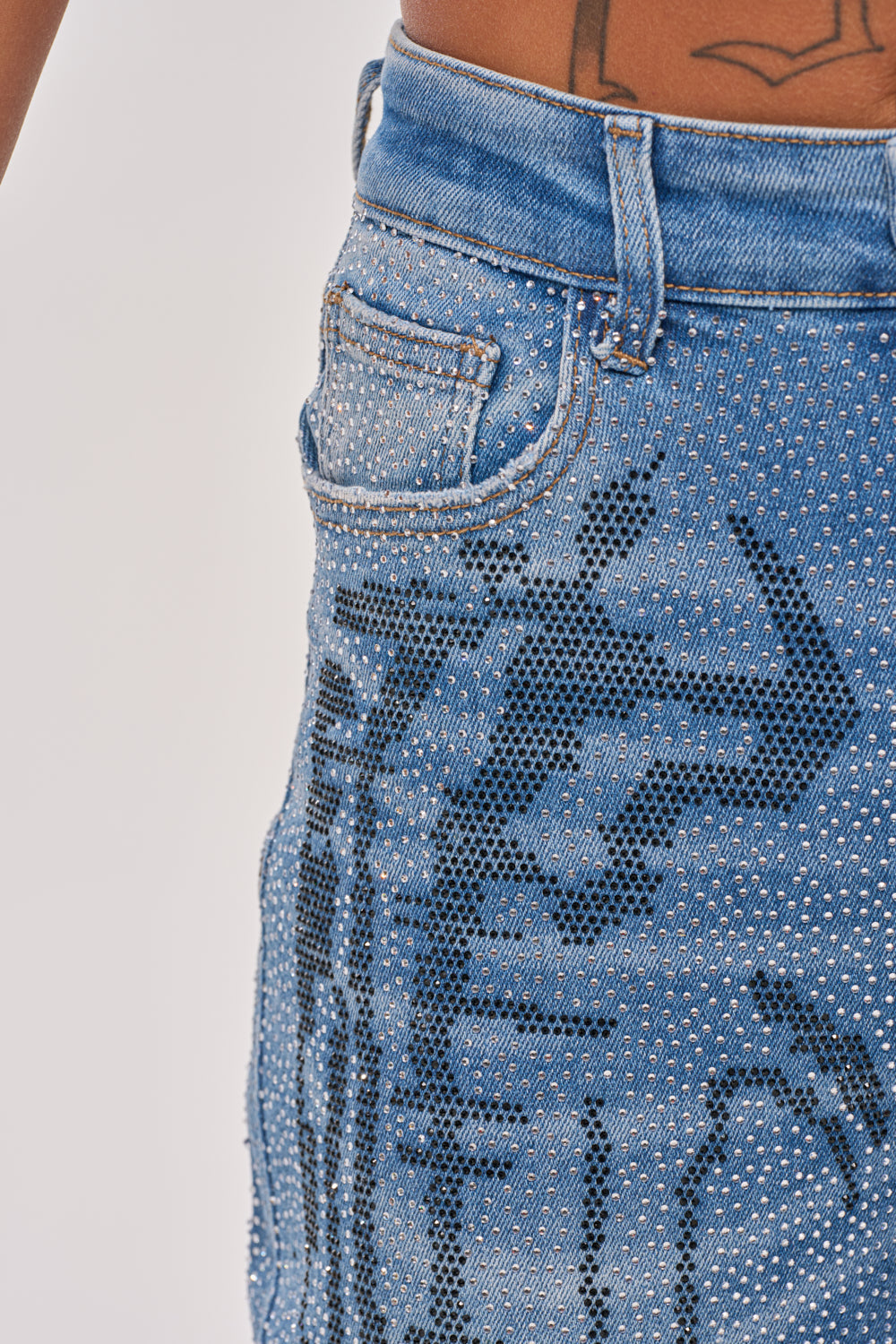 ITS MAGIC RHINESTONE STRAIGHT LEG DENIM