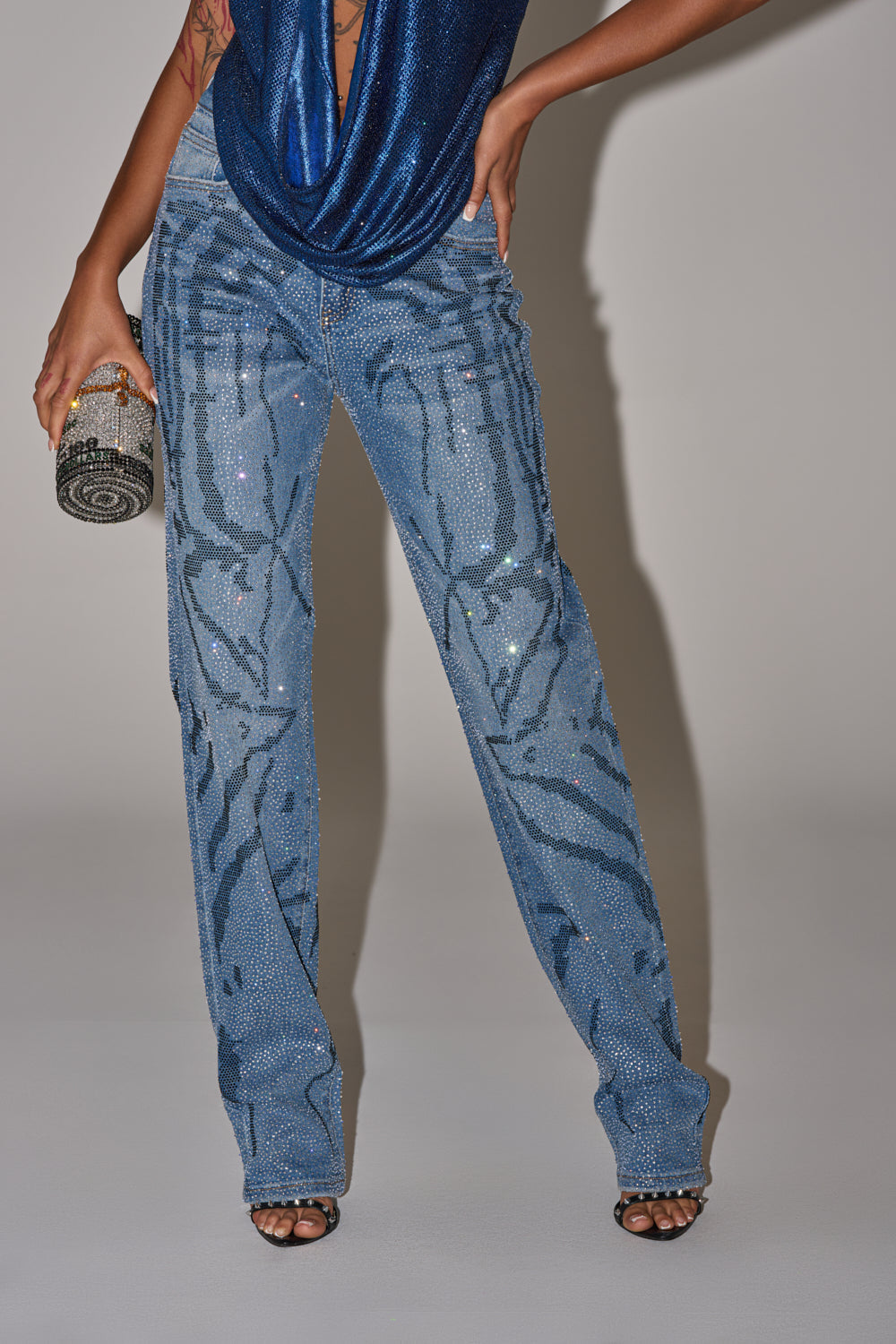 ITS MAGIC RHINESTONE STRAIGHT LEG DENIM