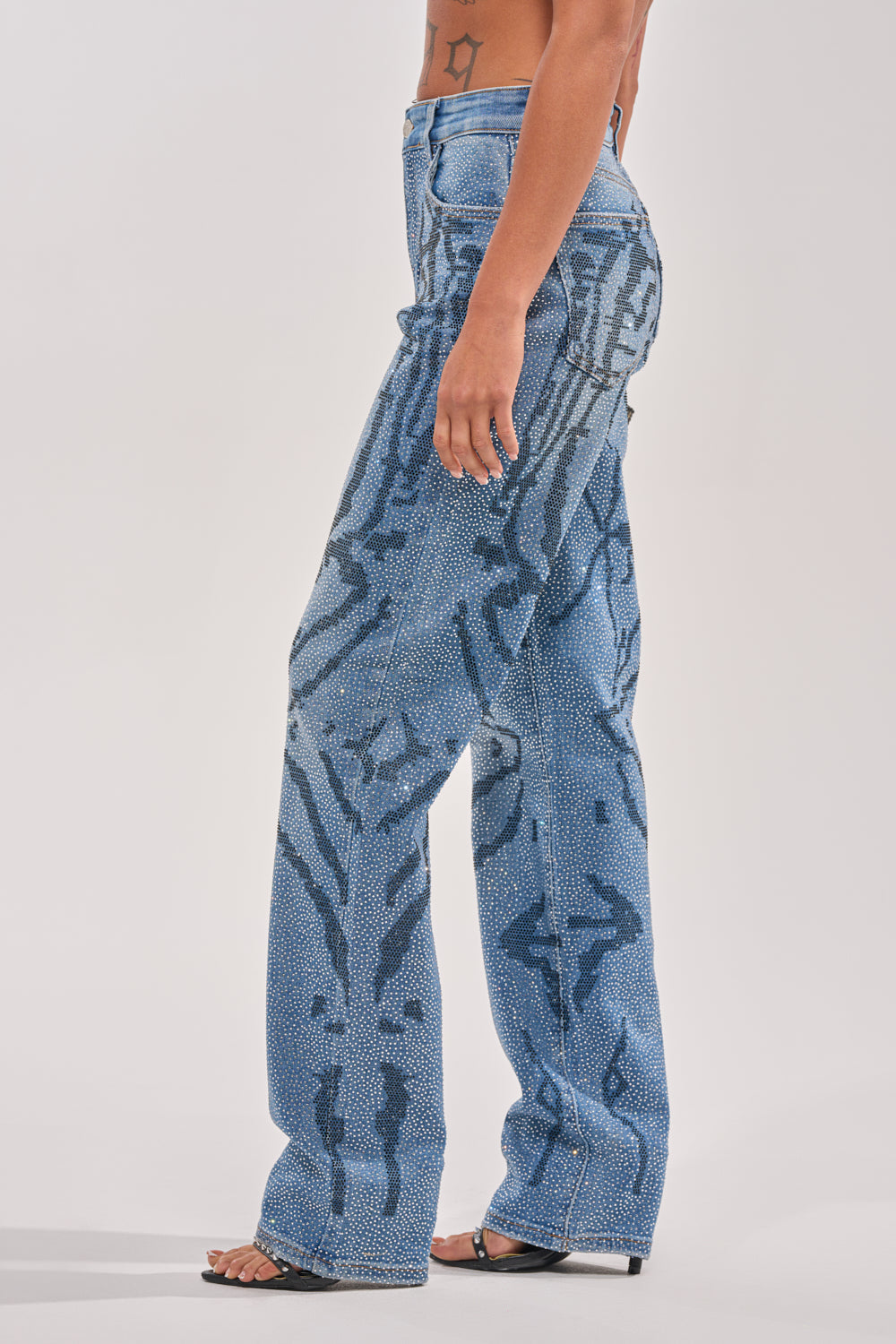 ITS MAGIC RHINESTONE STRAIGHT LEG DENIM