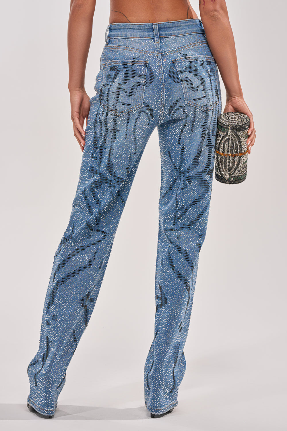 ITS MAGIC RHINESTONE STRAIGHT LEG DENIM