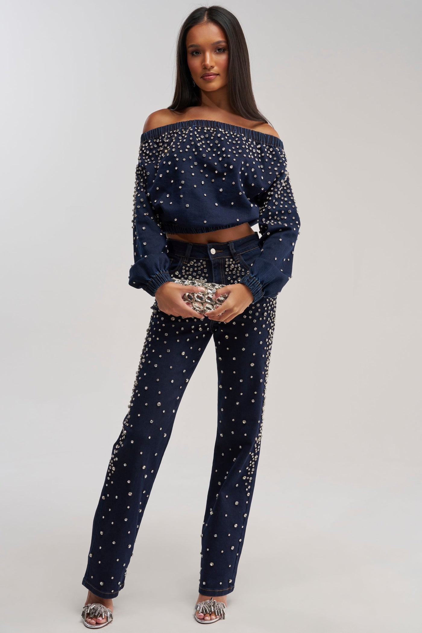 SPARKLE SPARKLE EMBELLISHED DENIM