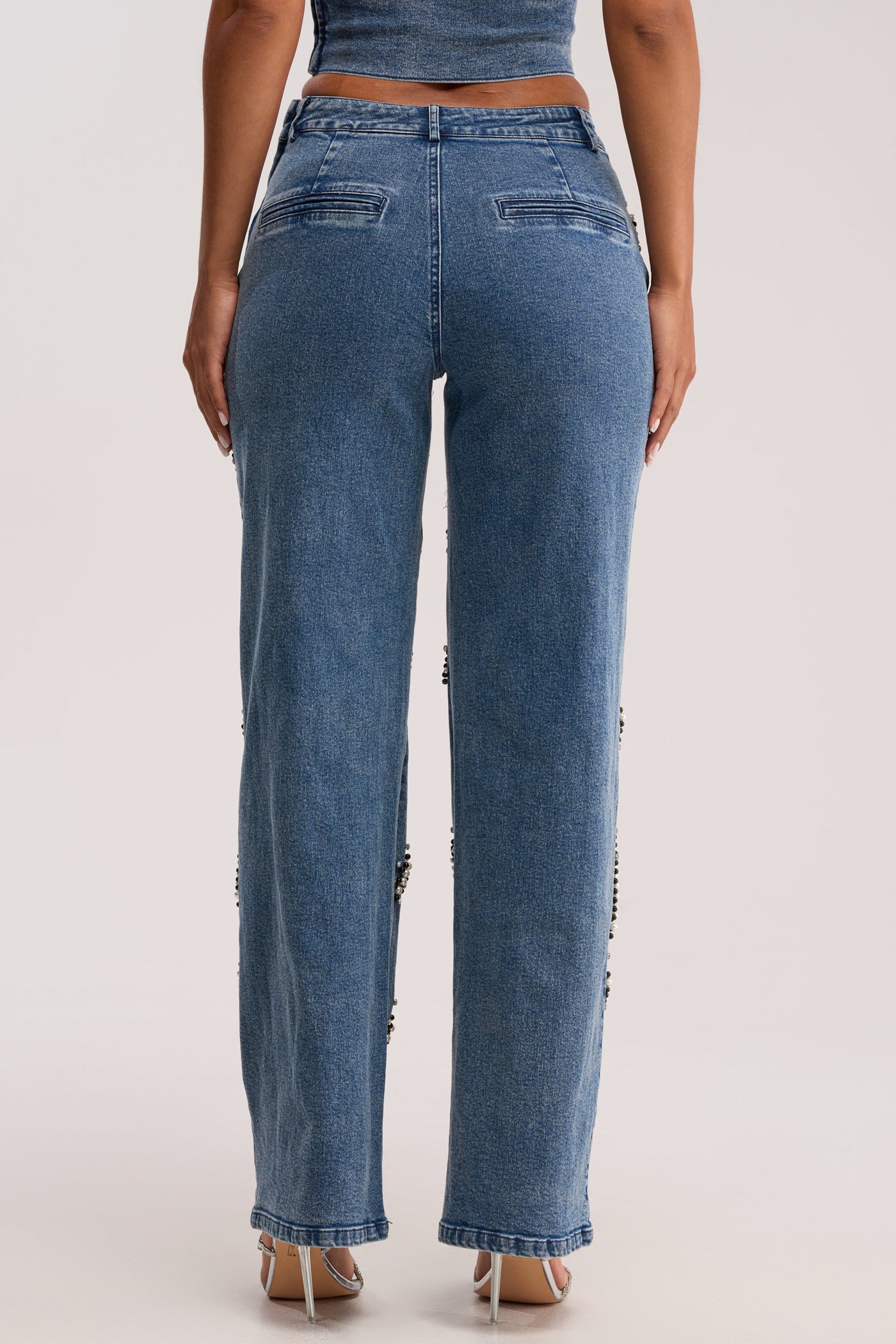 DRIPPING IN PEARLS DENIM PANT