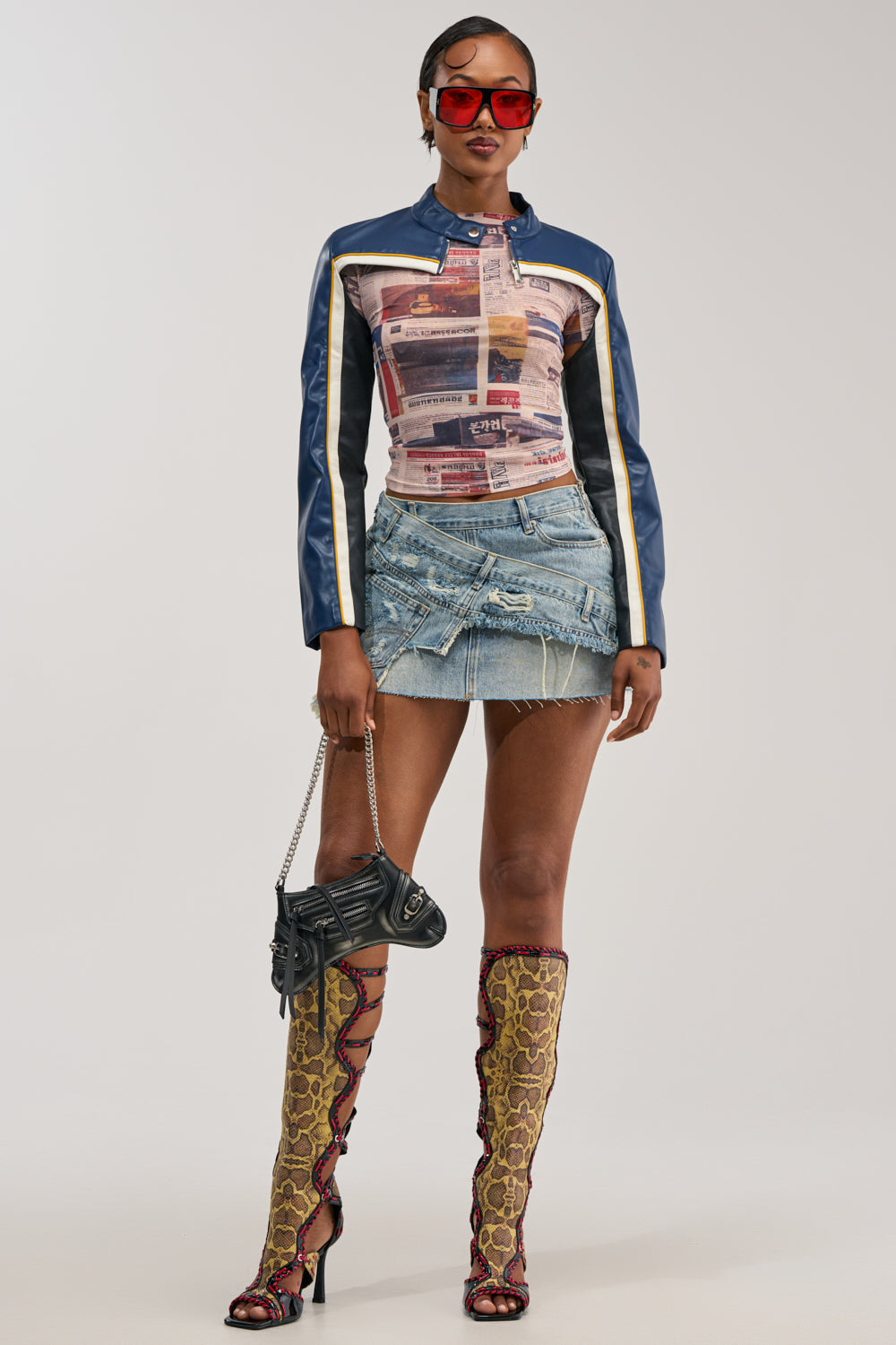 DUMP HIM LOW RISE DENIM MINI SKIRT