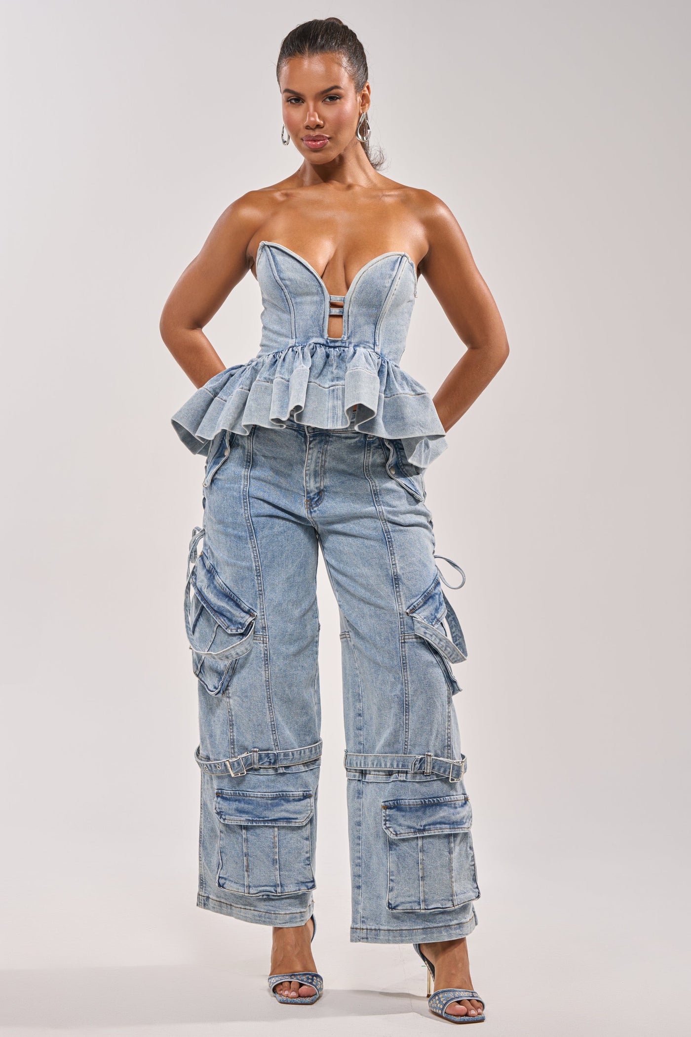 KARA DENIM CARGO PANT
