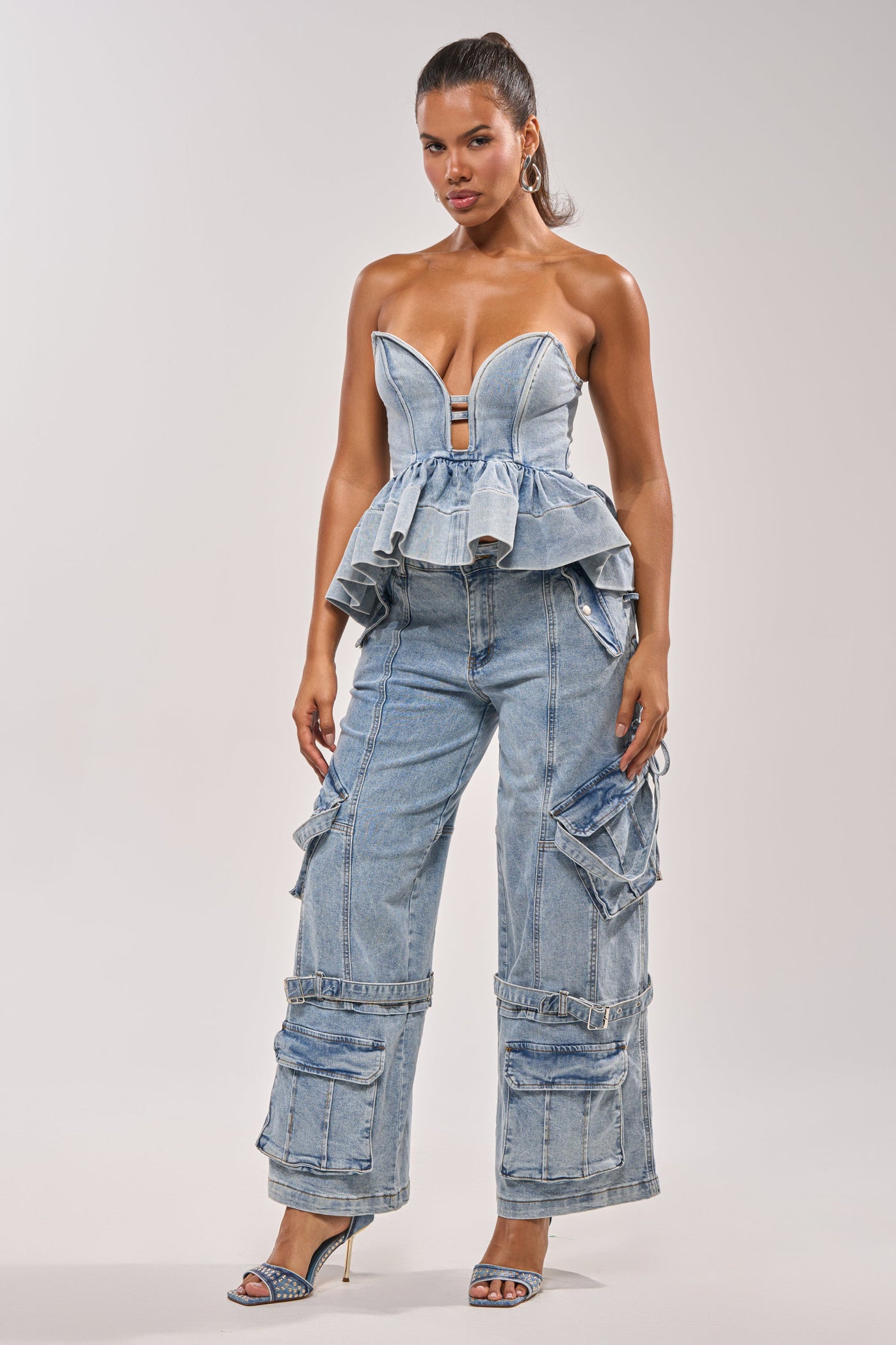KARA DENIM CARGO PANT
