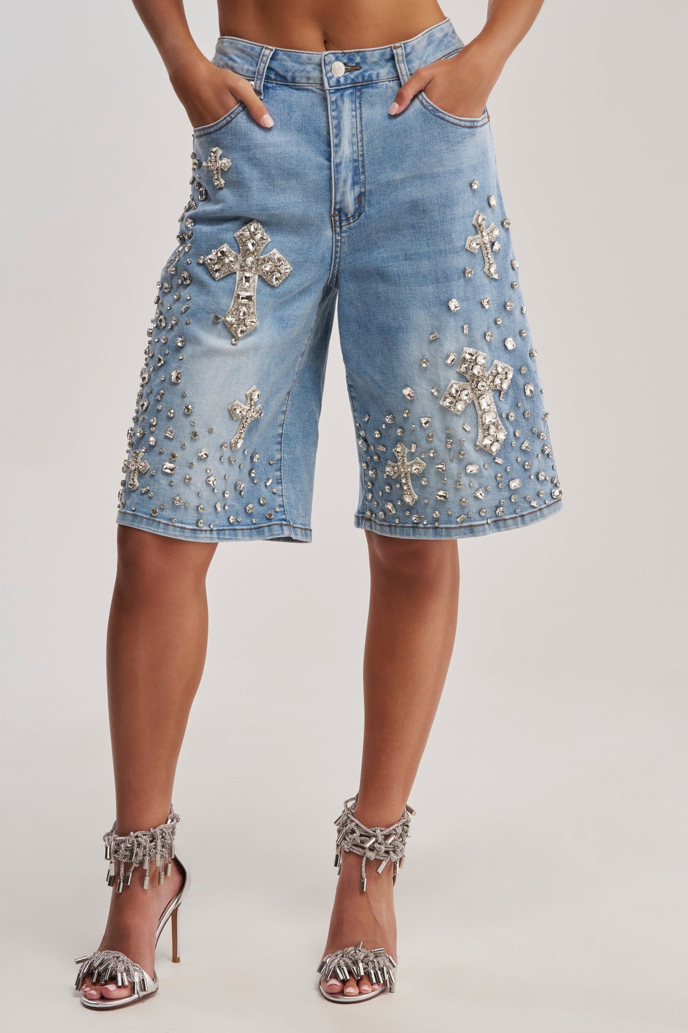 BLESSED RHINESTONE BERMUDA