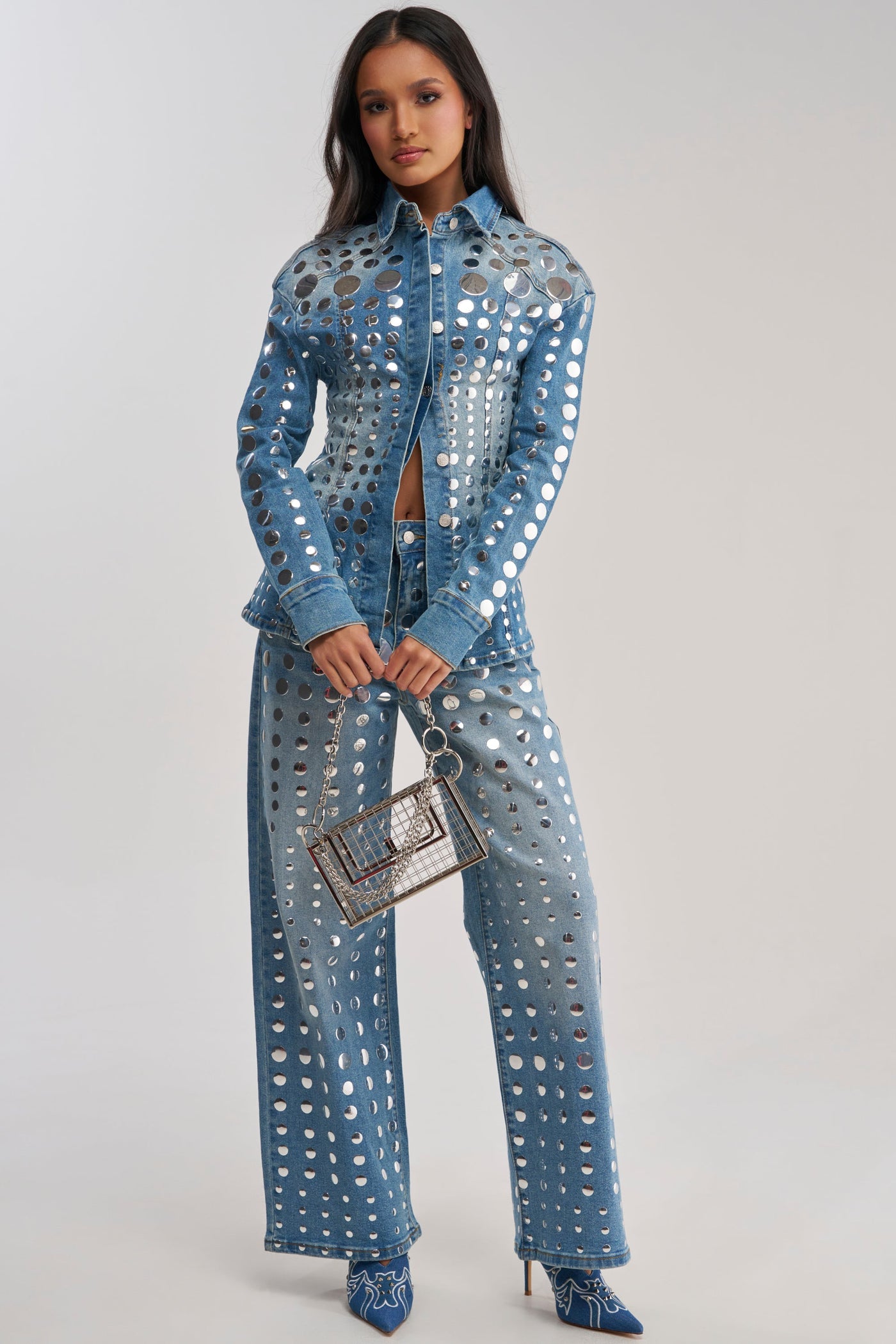 STUDS EVERYWHERE RELAXED DENIM PANT