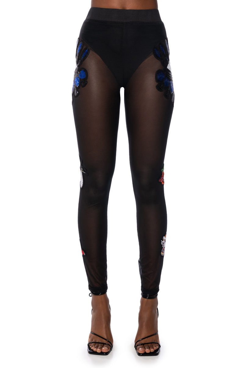 MAKING TIME EMBELLISHED PATCHWORK LEGGING